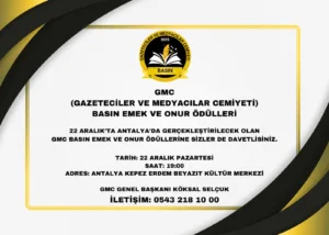 GMC Basın Emek ve Onur Ödülleri Antalya’da Başlıyor