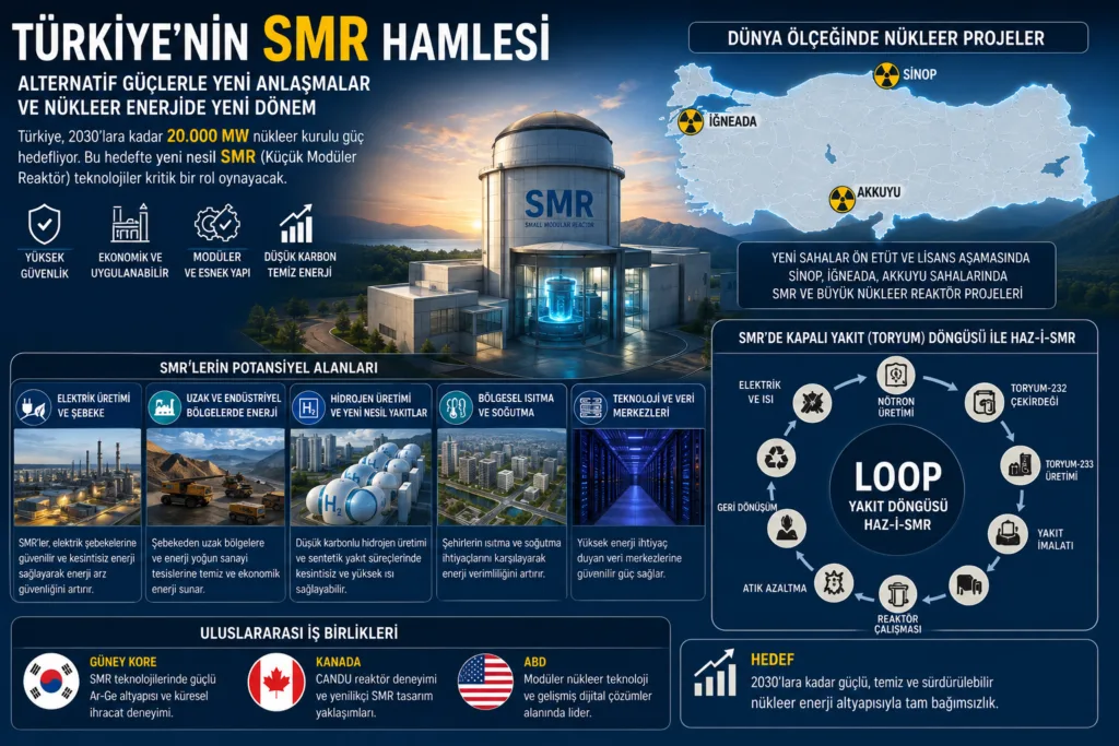 Türkiye’nin 2050 yılı için en az 5 GW SMR hedefi, nükleer enerji politikasında yeni bir dönemin kapısını açıyor.