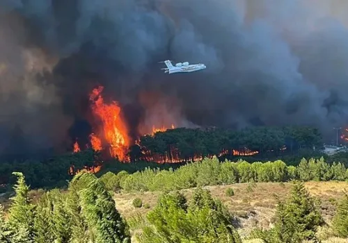 Çanakkale'deki Orman Yangınıyla Mücadele Devam Ediyor