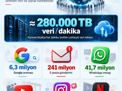 Dijital Ayak İzi İnternette 1 Dakikada Ne Veri Üretilir
