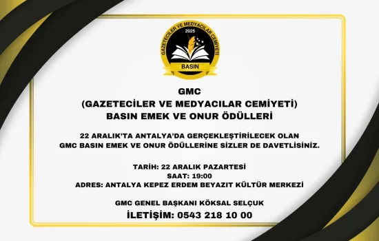 GMC Basın Emek ve Onur Ödülleri Antalya’da Başlıyor