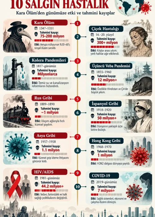 Tarihi Değiştiren 10 Salgın ve Ölüm Oranları