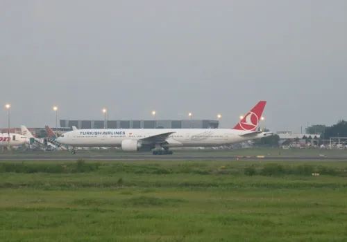 a large airplane on the runway
