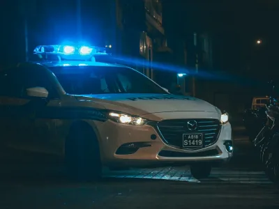 a car parked on the street